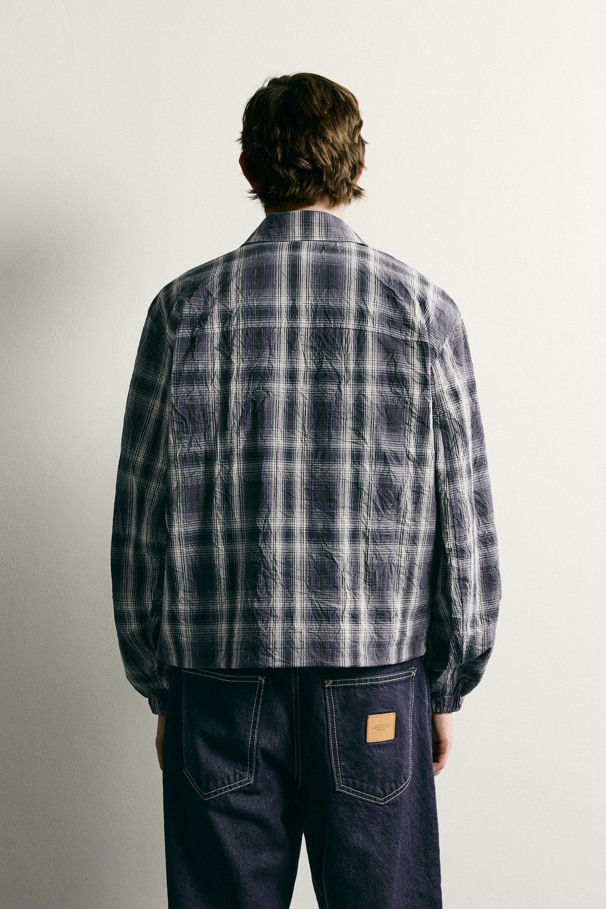 BLOUSON COUPE DÉCONTRACTÉE À CARREAUX